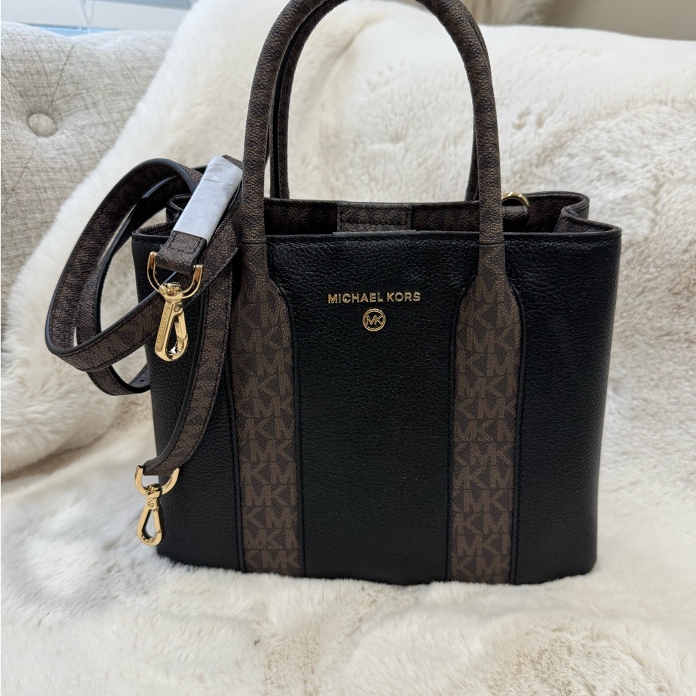 Michael Kors Black and Brown Tote Bag